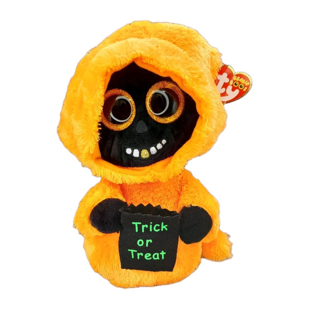 Ty Beanie Boos GRINNER the Ghoul Halloween Plush (Medium 9") Orange Monster